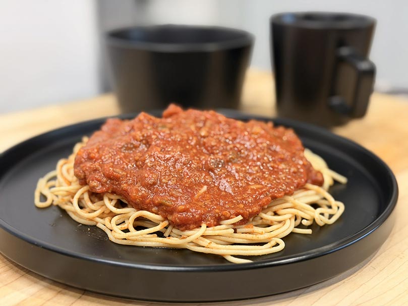Spaghettini sauce à la viande